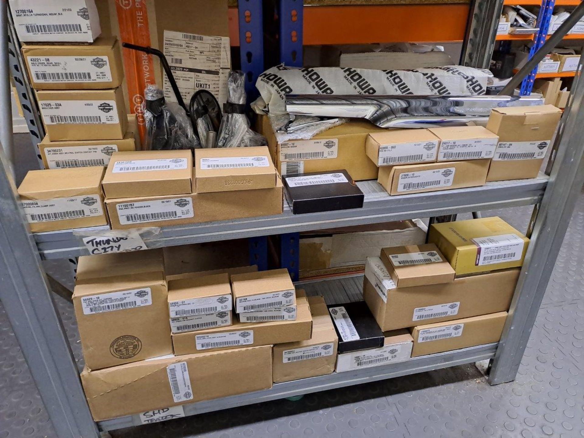 Quantity of Harley Davidson parts, to 6 shelves as pictured - Image 7 of 9