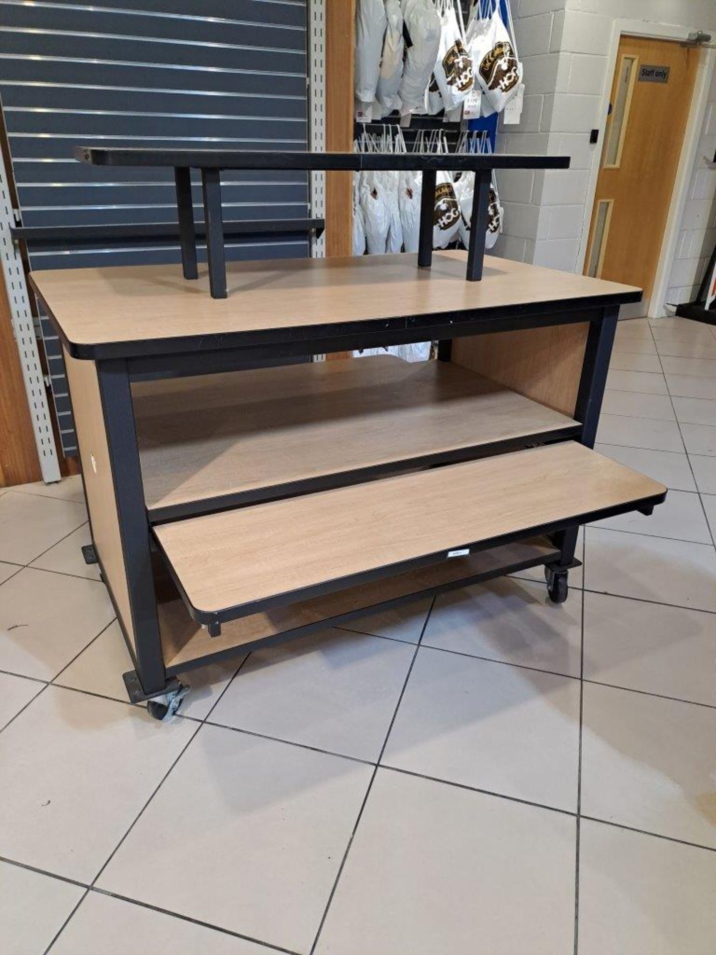 Display Table with Shelves