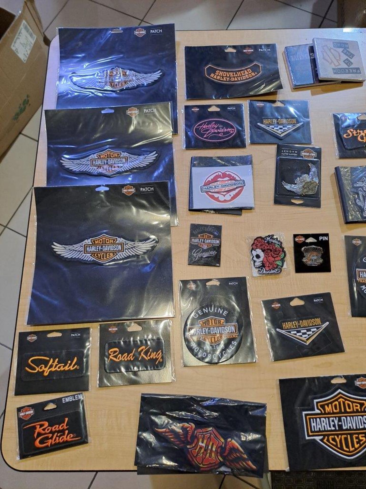 Harley Davidson Bag of Patches, Pins, Bells and other Merchandise as pictured - Image 4 of 8