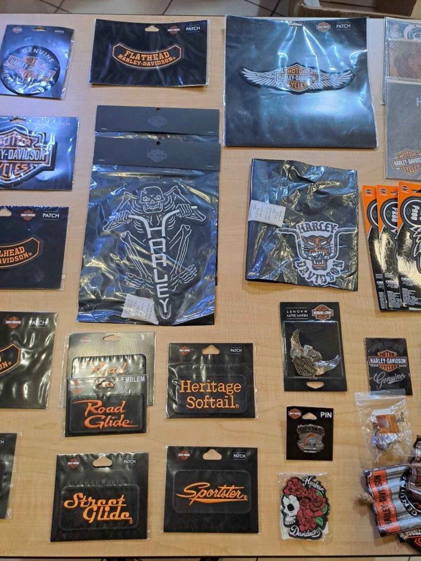 Harley Davidson Bag of Patches, Pins, Bells and other Merchandise as pictured - Image 5 of 8