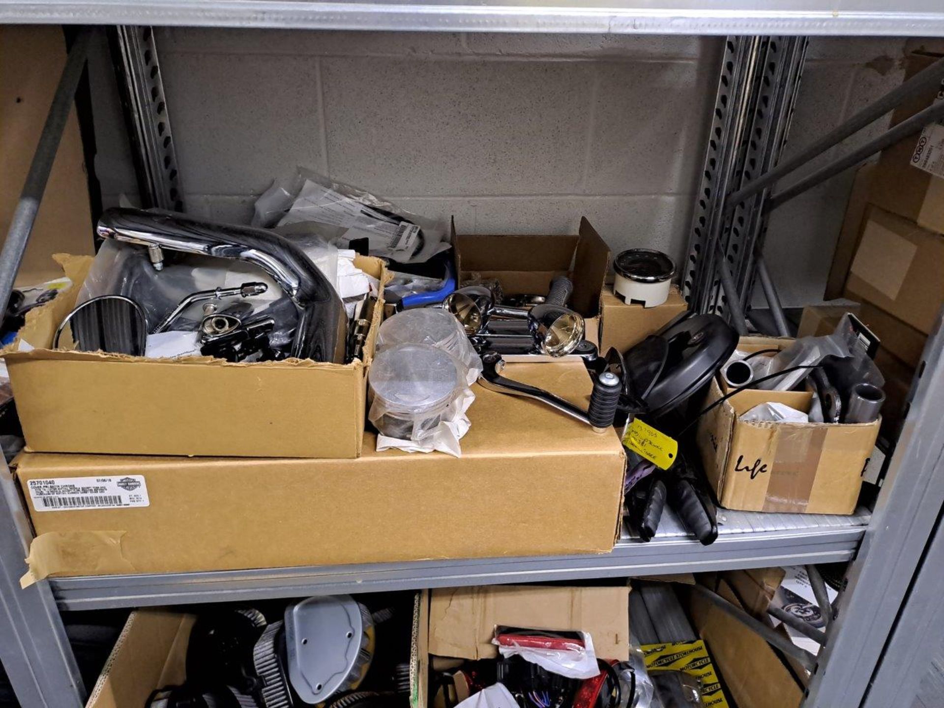 Quantity of Harley Davidson parts, to 4 shelves as pictured - Image 4 of 7
