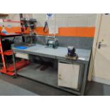 Steel Workbench with Vice, Clarke 6" Grinder and Clarke UN025 Pillar Drill