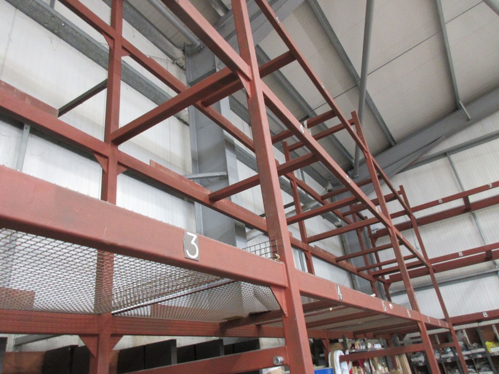 Two 3-bays steel pallet stores racking - Image 3 of 6
