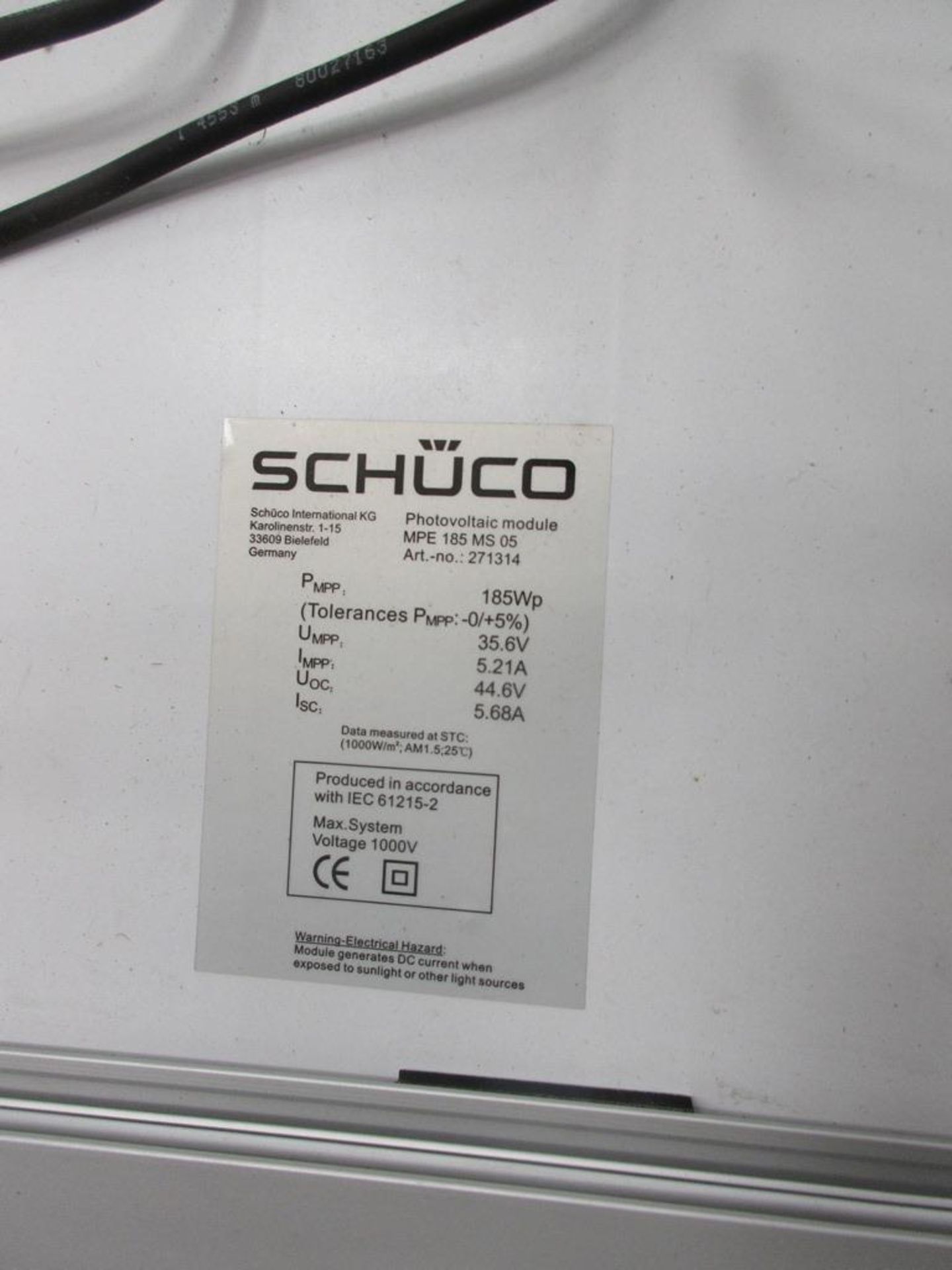 Schuco Photovoltaic Modules Type MPE 185MS 05 - Image 2 of 5