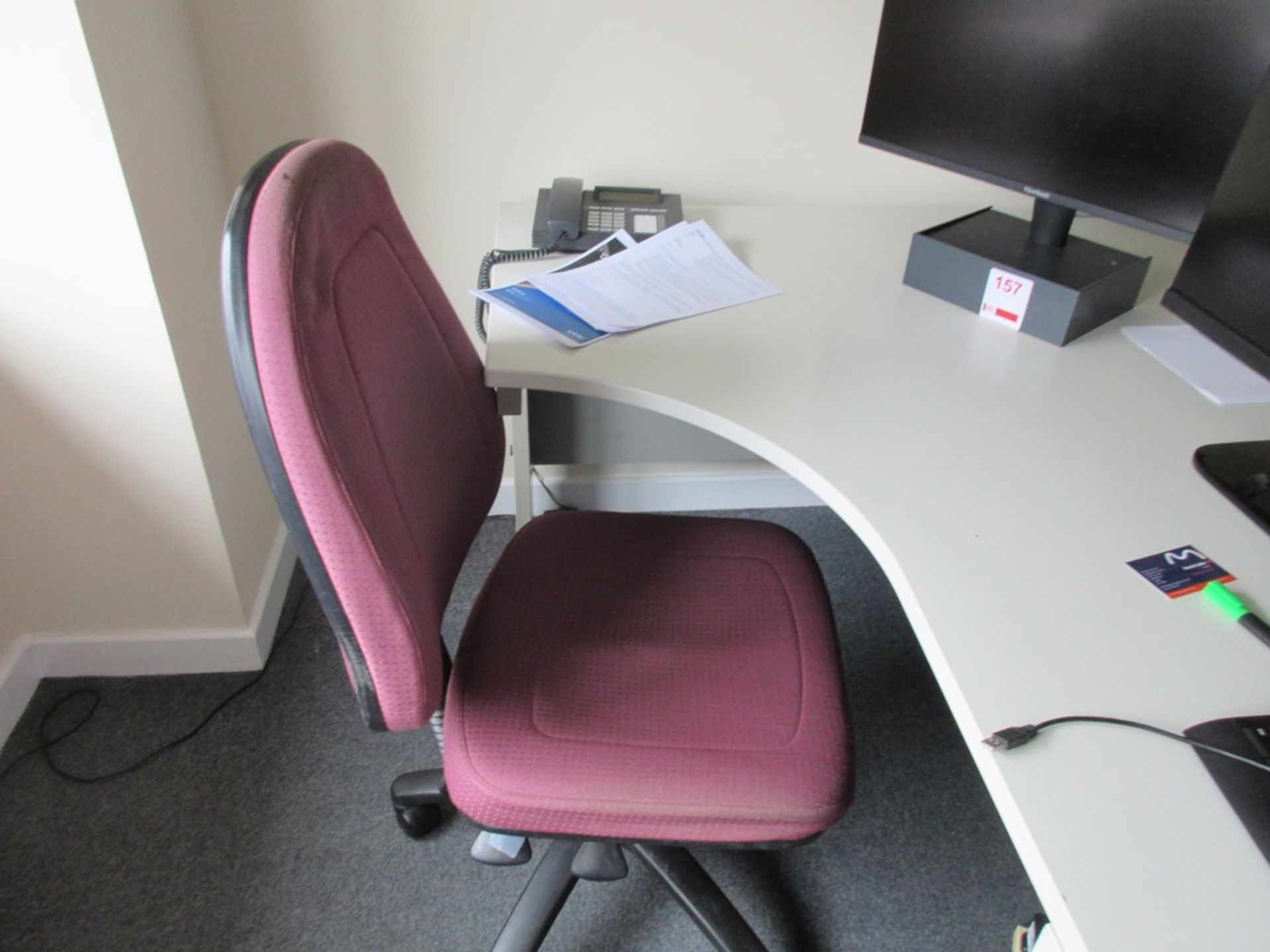 Two grey laminate L shaped office desks - Image 3 of 5