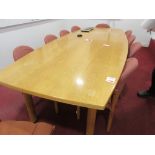 Light wood boardroom table