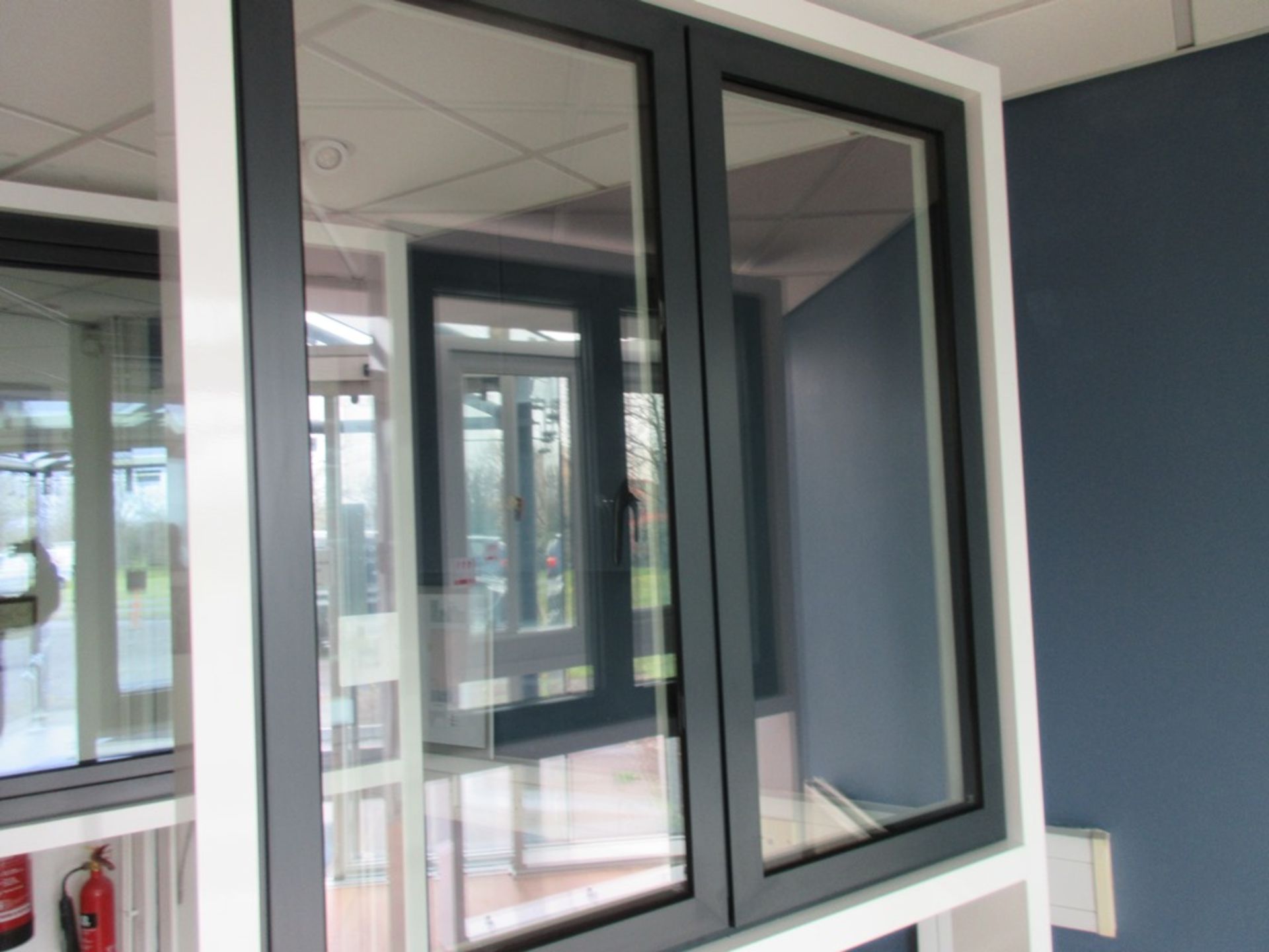 Aluminium framed twin door showroom window - Image 2 of 3