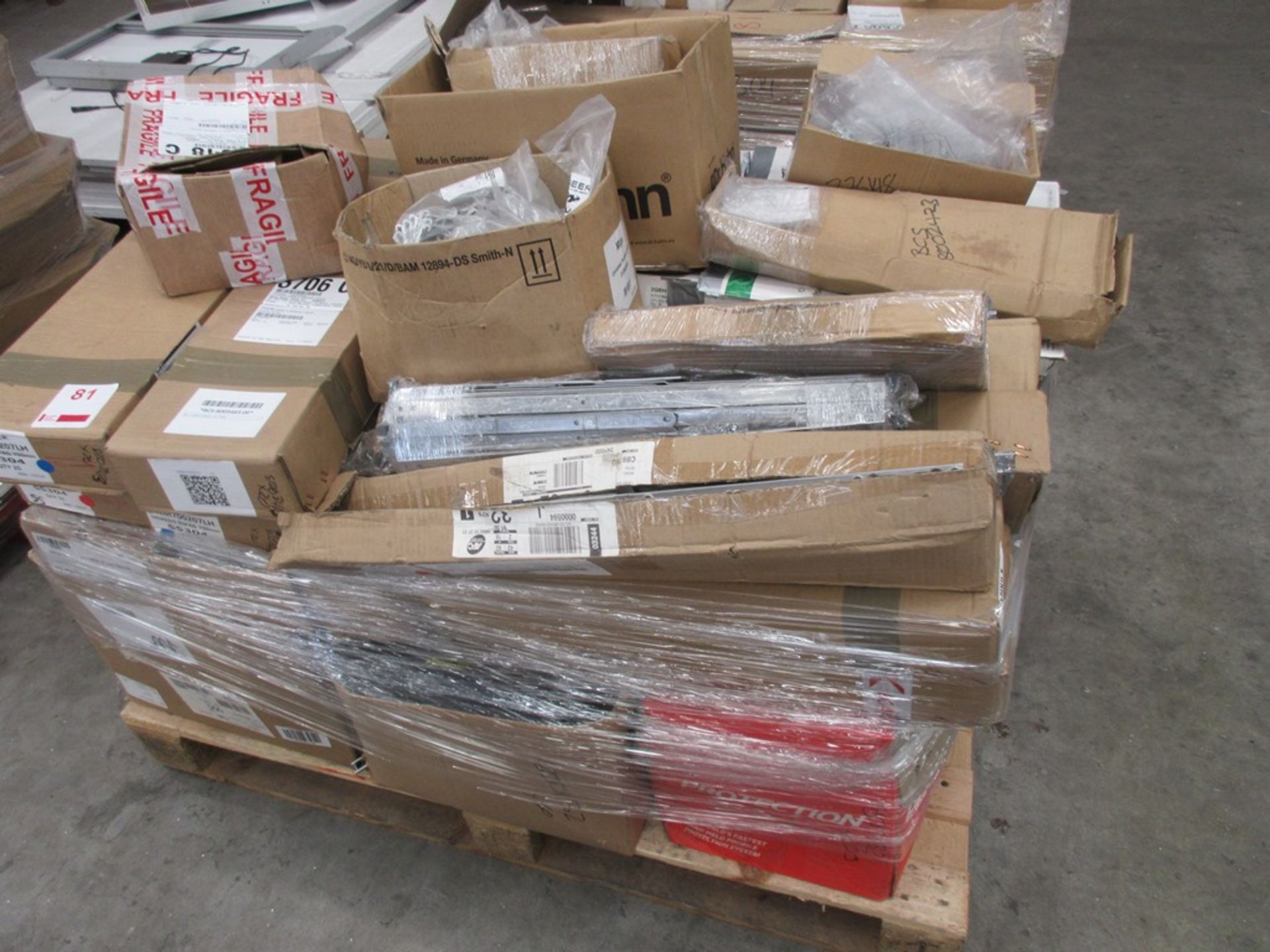 Two pallets of associated window fittings