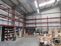 Two 3-bays steel pallet stores racking