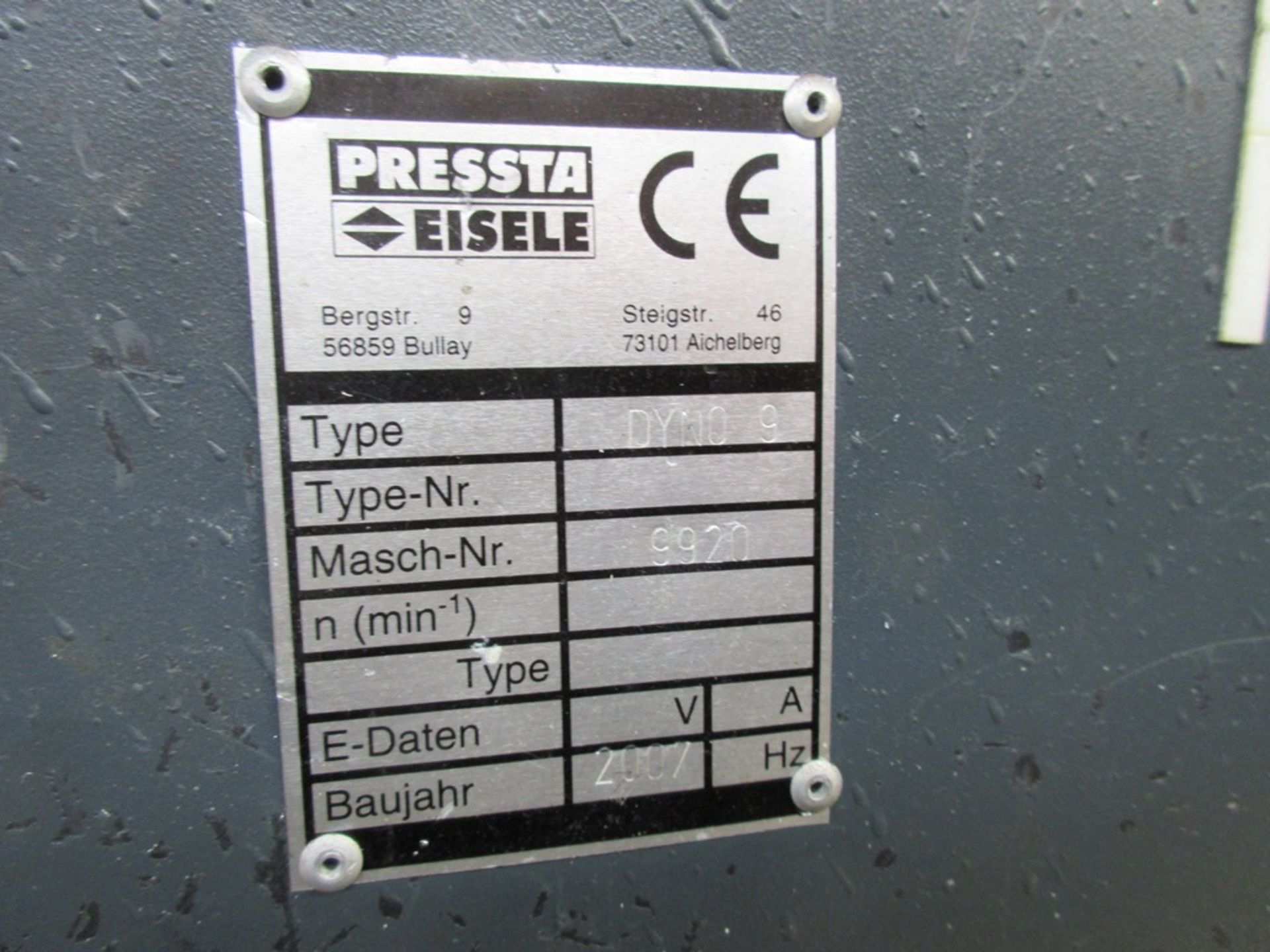 Pressta Eisele Dyno 9 Pneumatic punching machine - Image 5 of 6