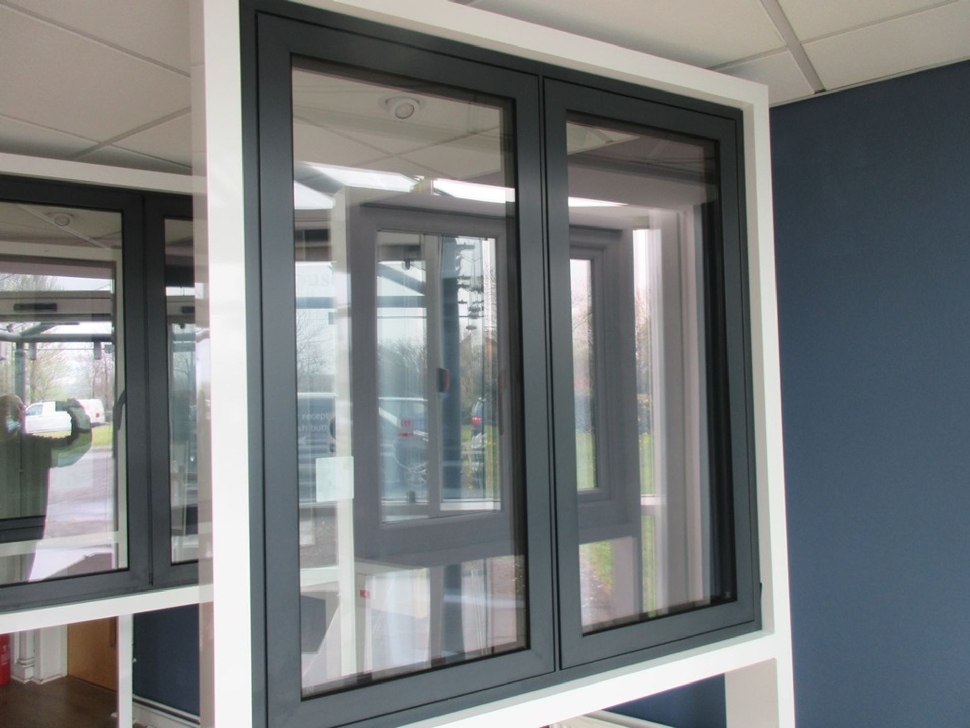 Aluminium framed twin door showroom window - Image 2 of 3