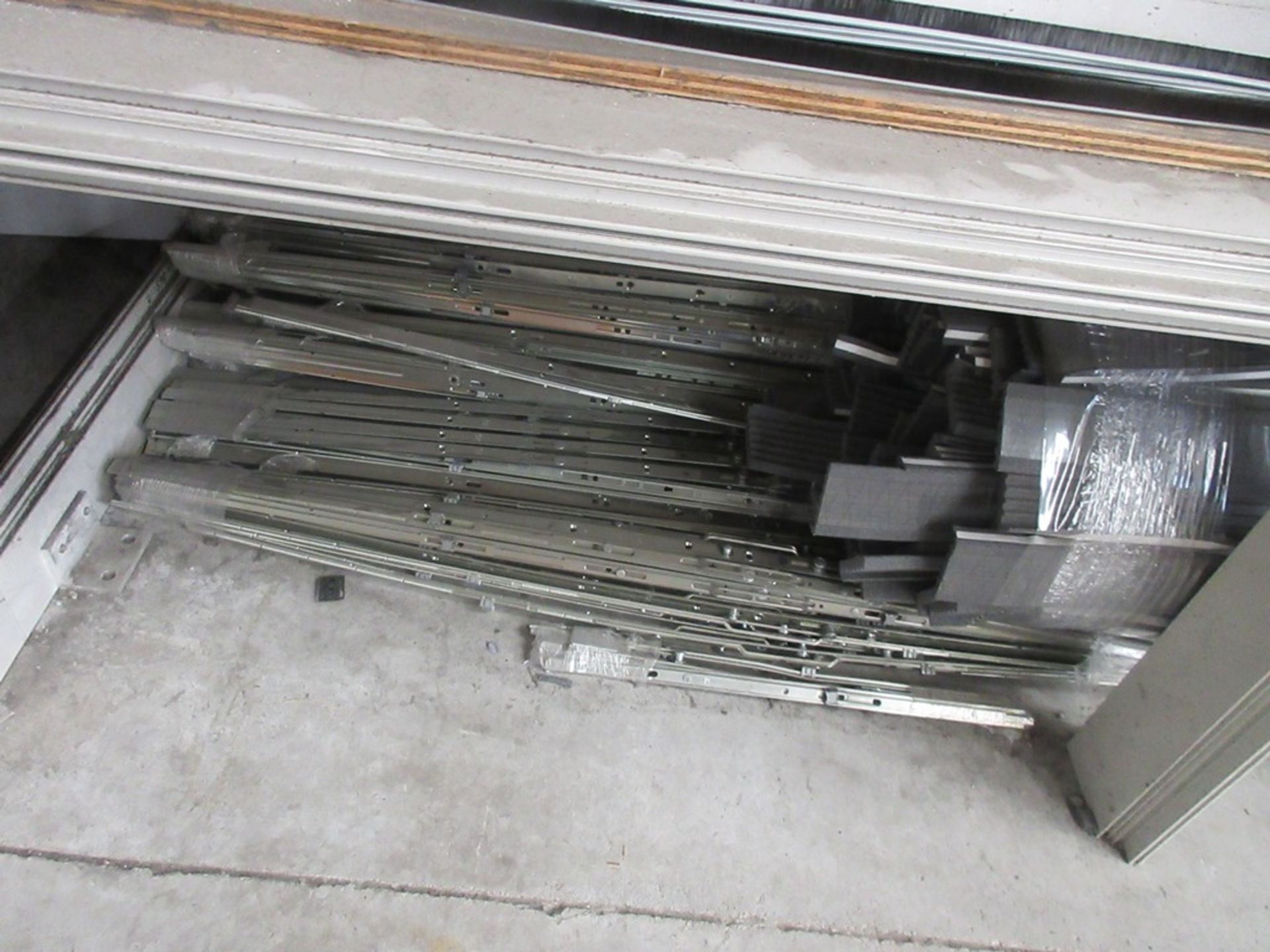 Quantity of assorted steel rods, window fittings, foam strips etc. - Image 6 of 7
