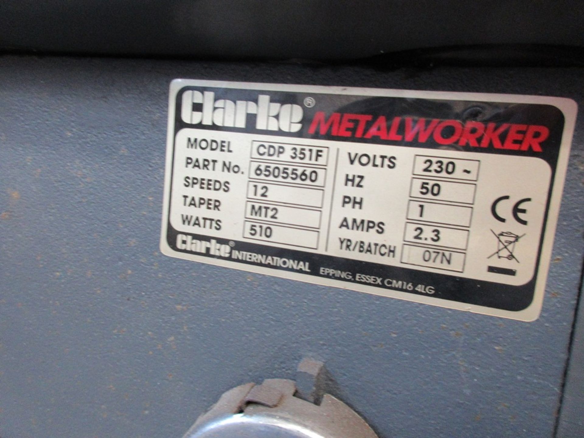 Clarke CDP 351F Metalworker pillar drill (2007) - Image 3 of 5