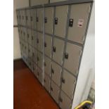 Three sets of 12 lockers with keys