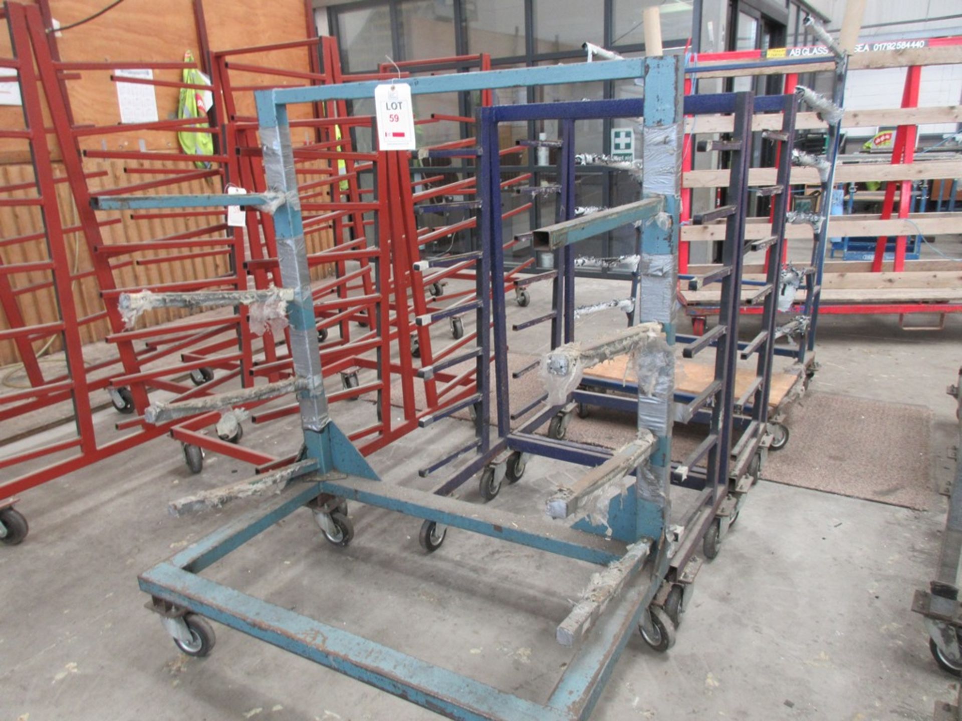 Four assorted single sided multi shelf stock racks - Image 2 of 3