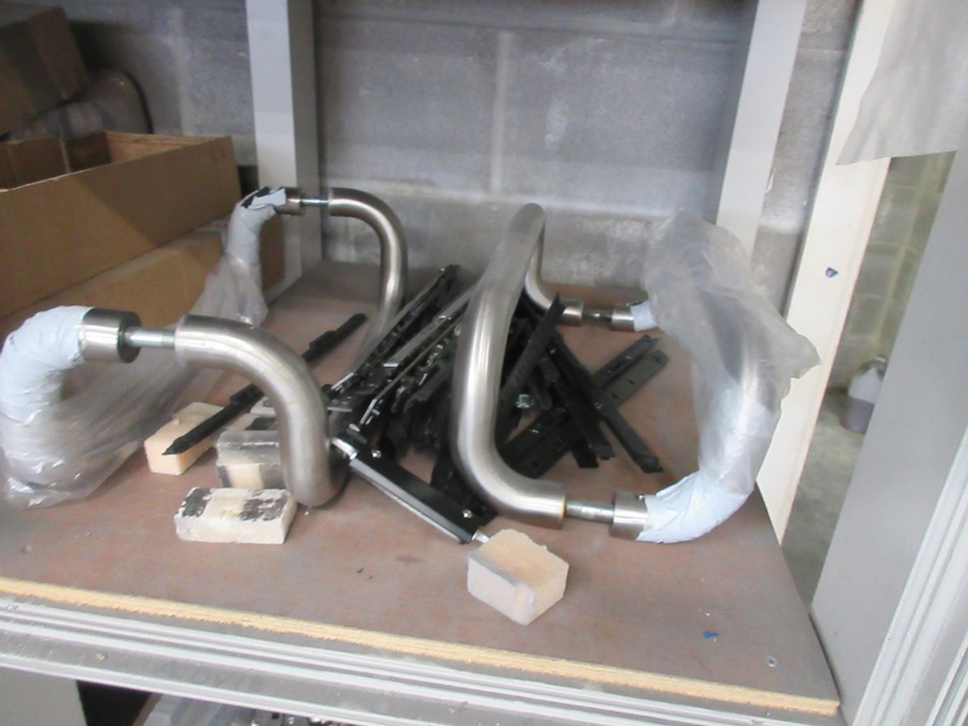 Quantity of stainless steel tube, handles & window fittings etc. - Image 5 of 7