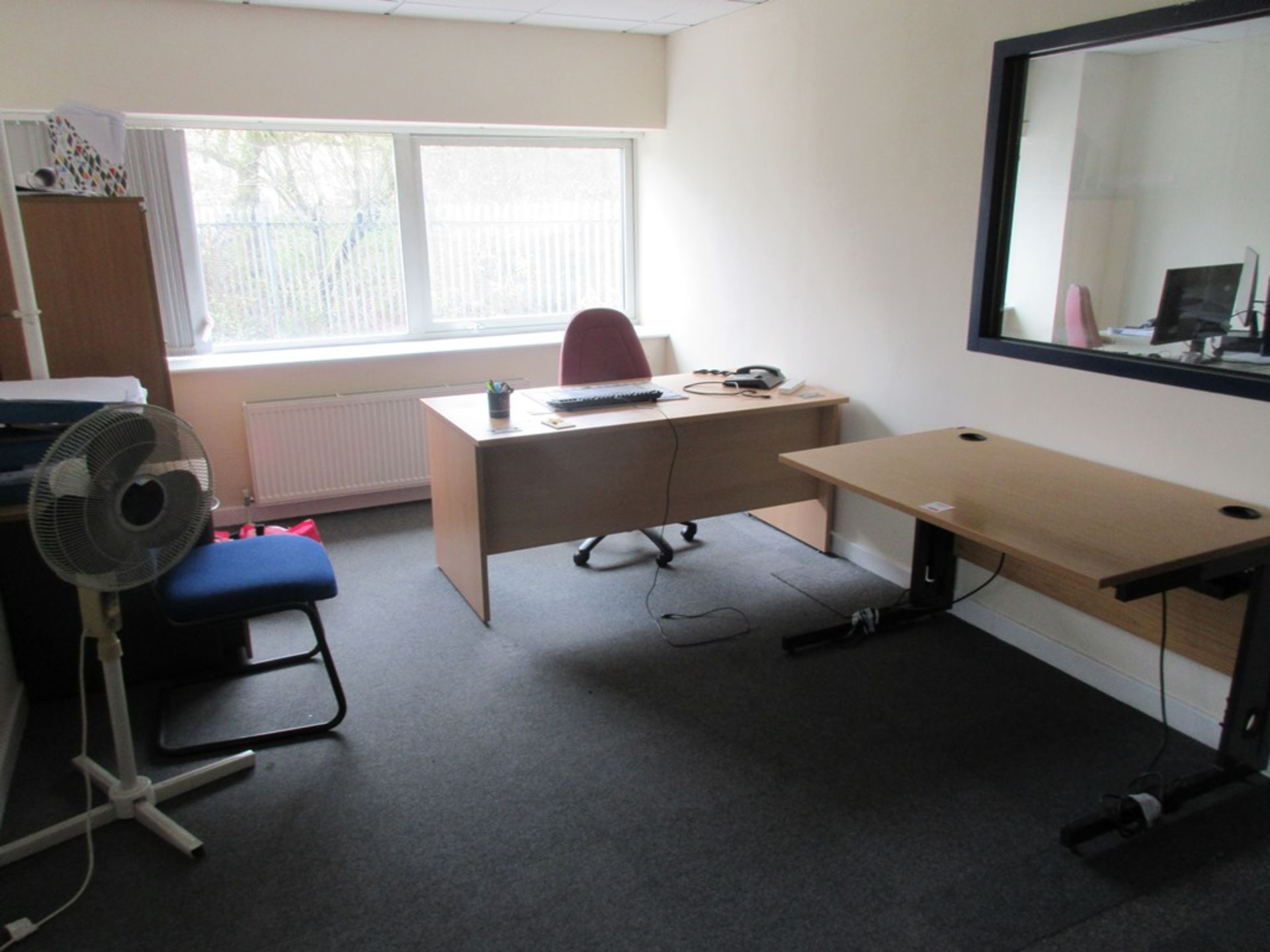 Light wood timber desk and table