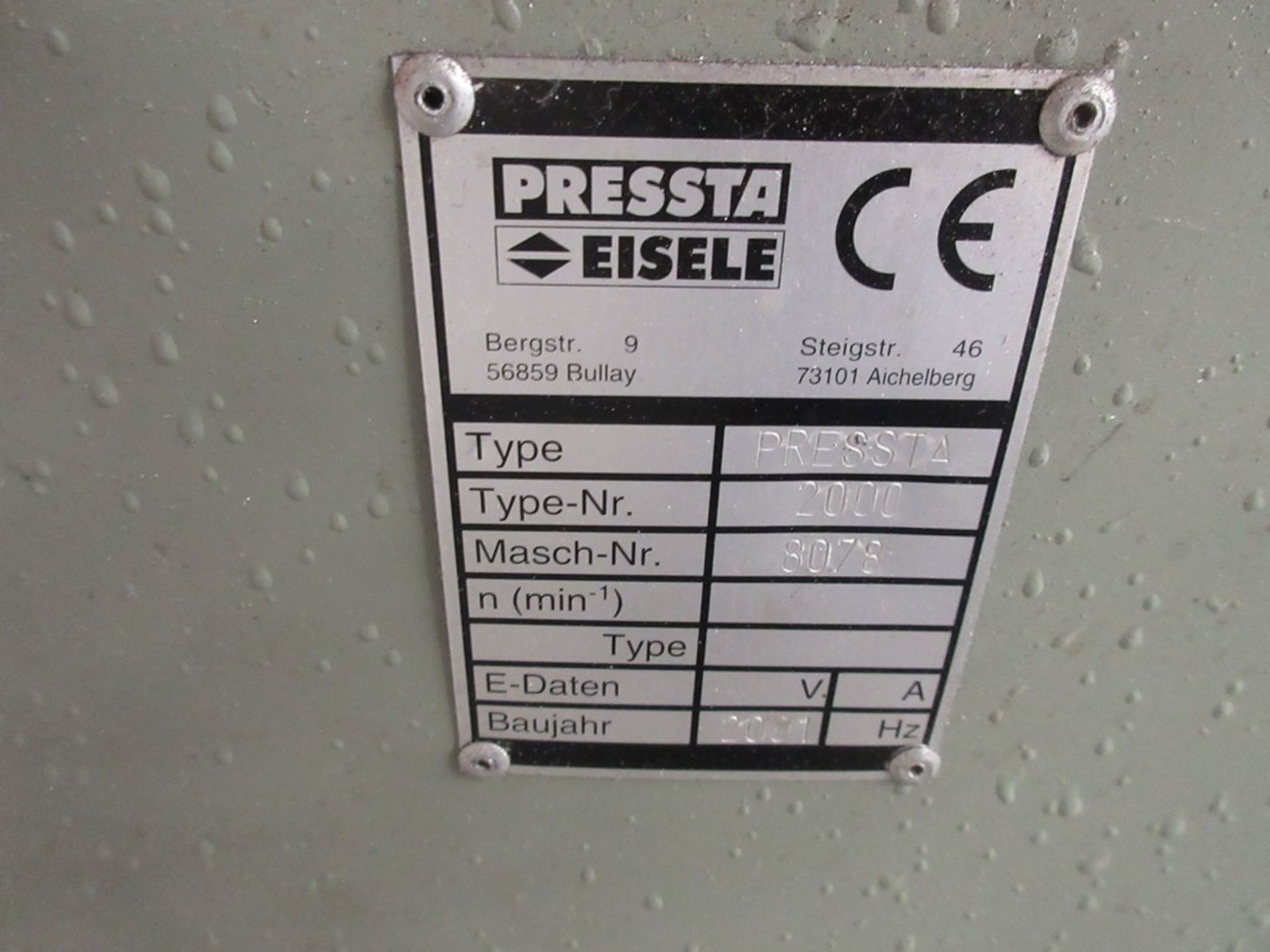 Pressta Eisele 2000 Corner Crimper (2001) - Image 7 of 8