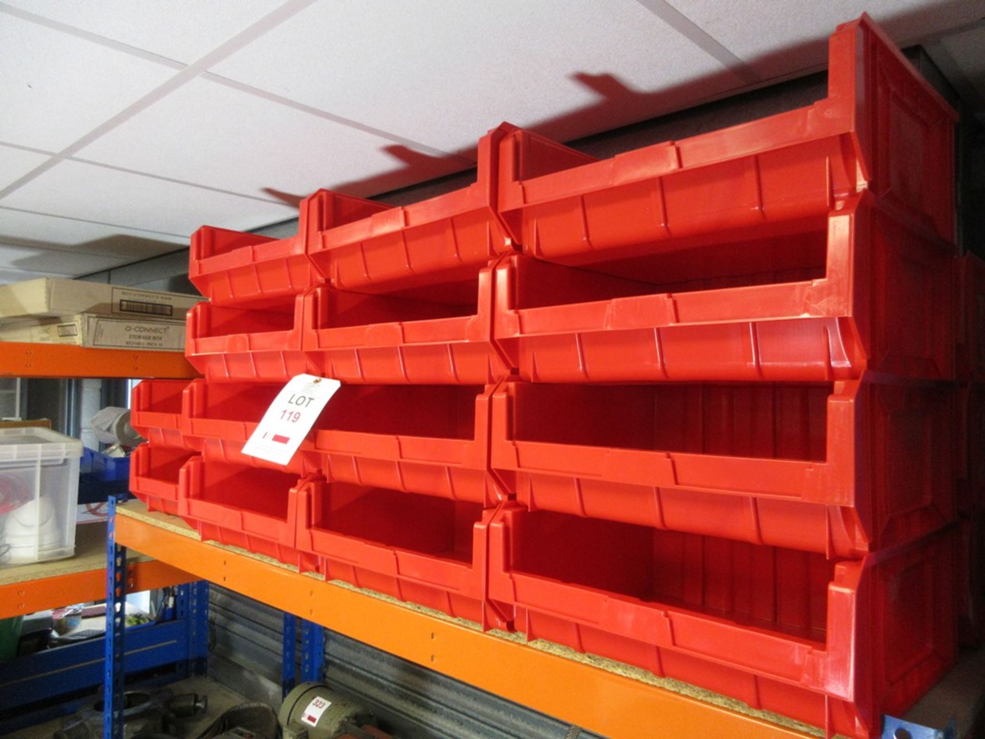 Twenty-Three Red storage bins