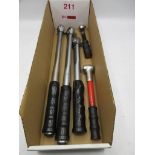 Five various torque wrenches