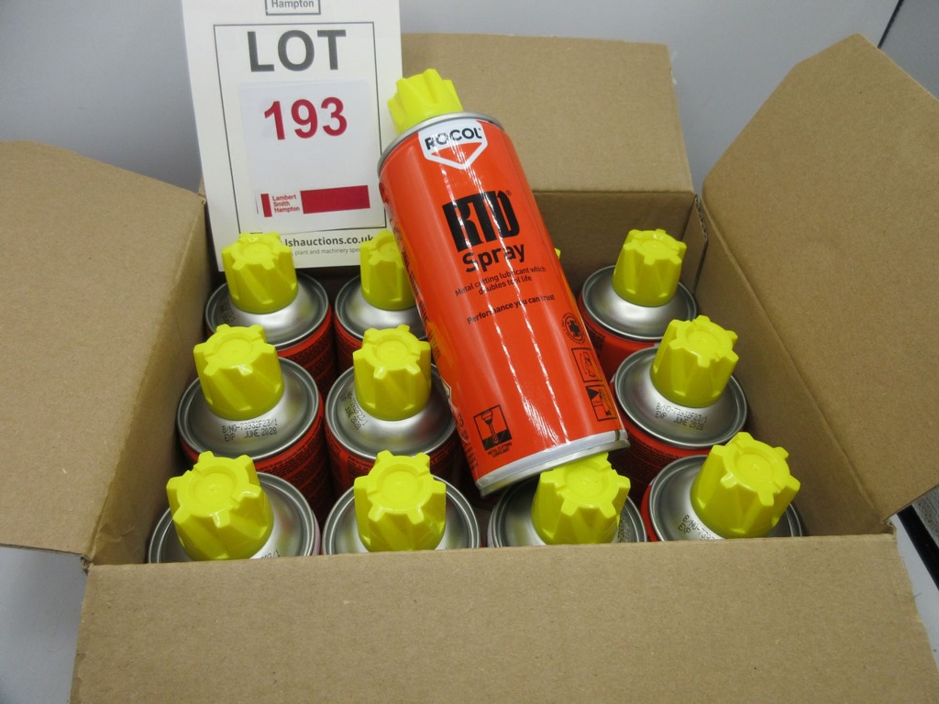 Twelve cans Rocol RTD spray