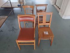 Four assorted wooden chairs