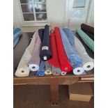 Twelve part rolls of mixed fabric