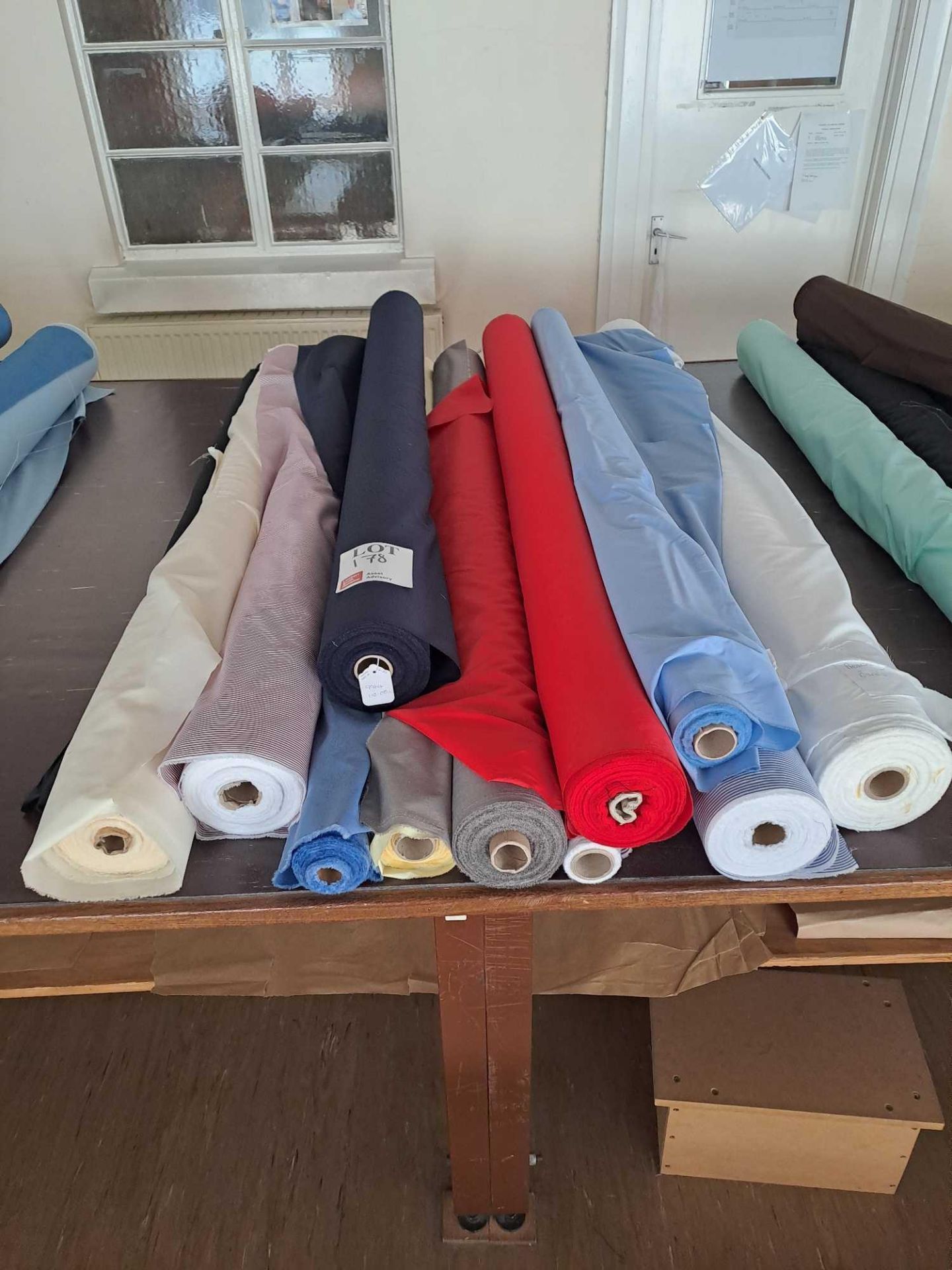 Twelve part rolls of mixed fabric