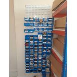 Wall mounted storage rack & contents