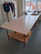 Three Large steel framed work benches