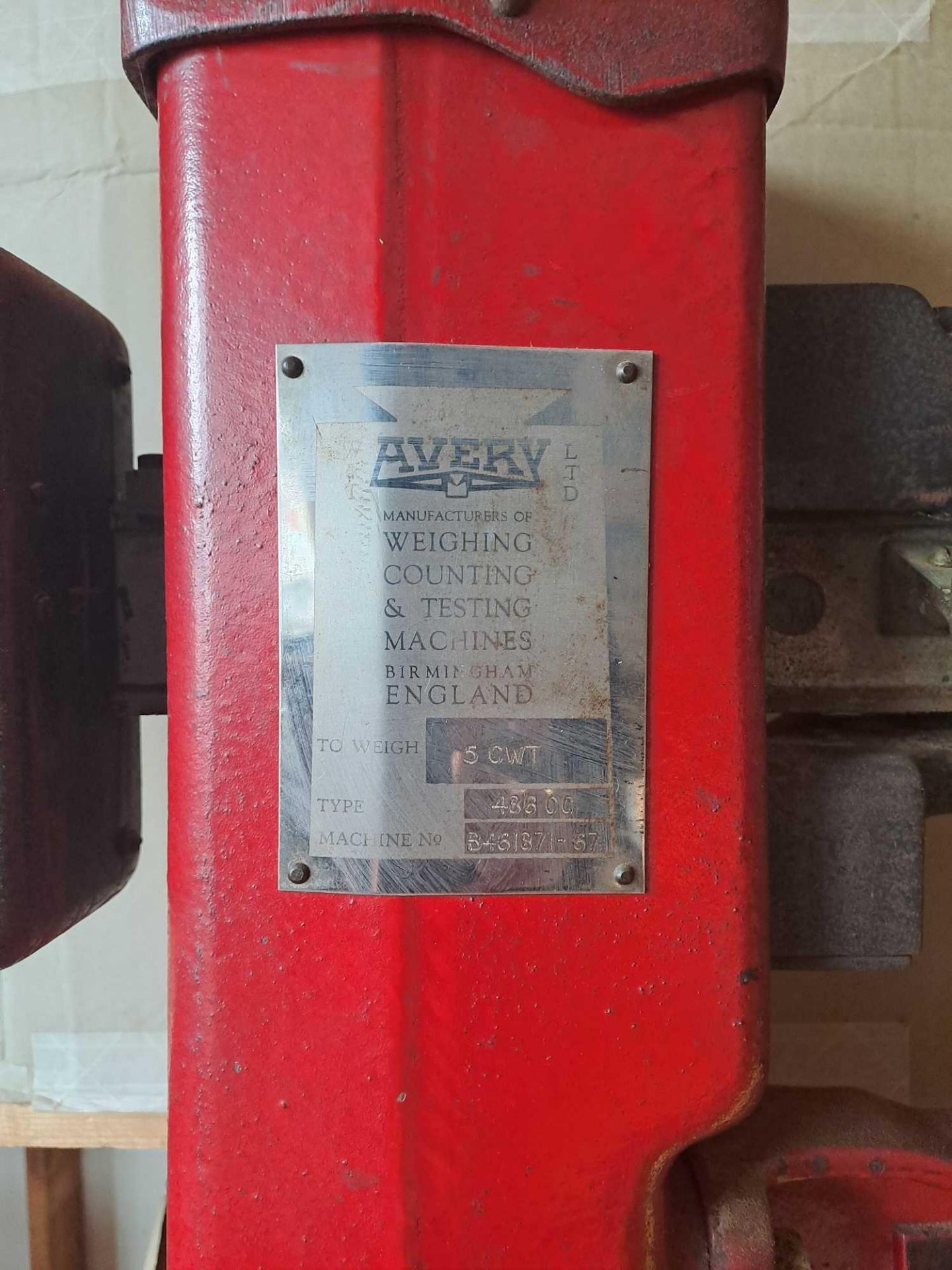 Avery type 486 CC 5 CWT weighing scales - Image 2 of 3