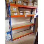 Two 4-shelf boltless adjustable racks