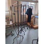 Seven wheeled hanging rails