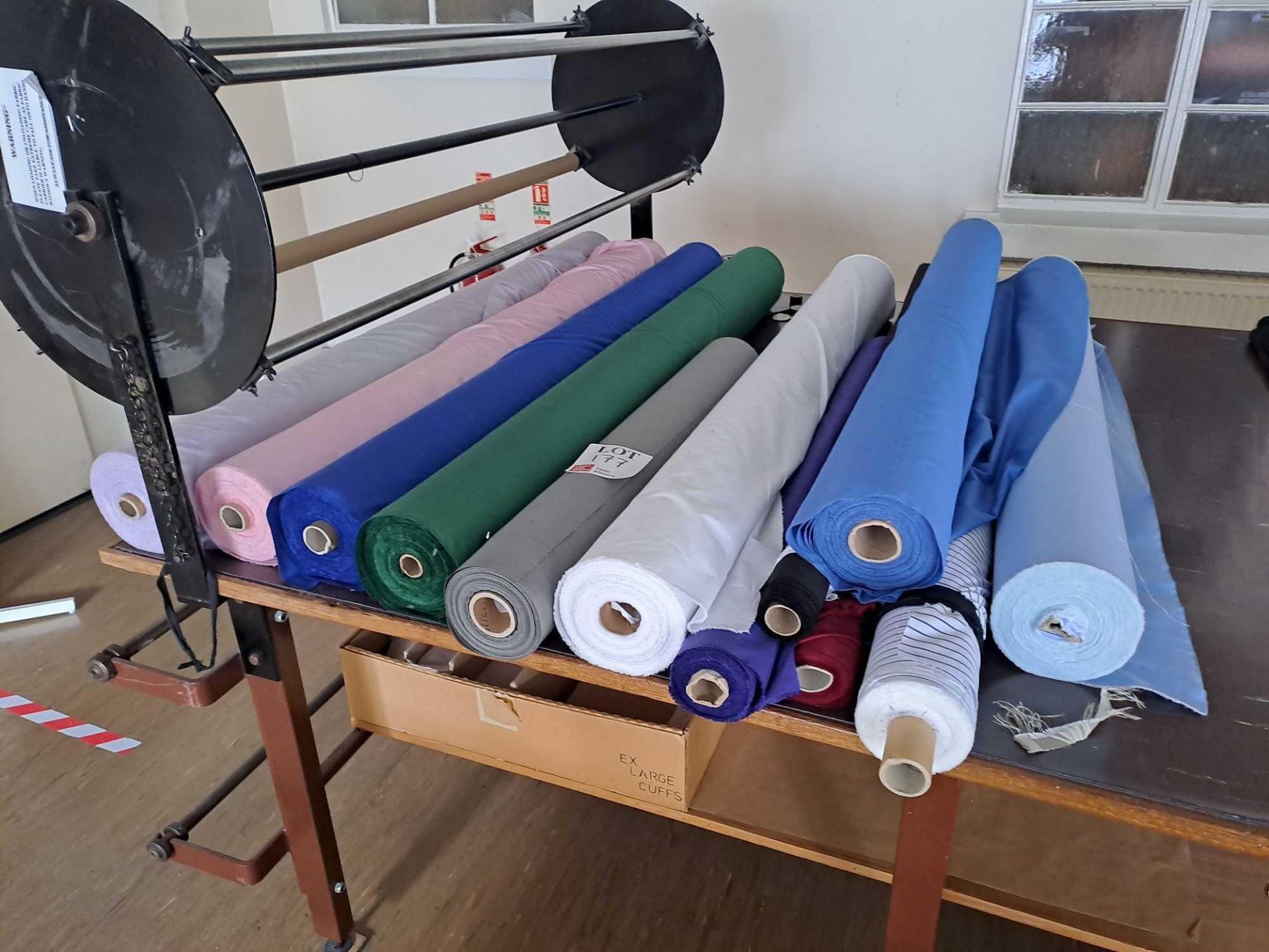 Twelve part rolls of mixed fabric