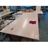 Three Large steel framed work benches