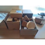 Two boxes of assorted display wood