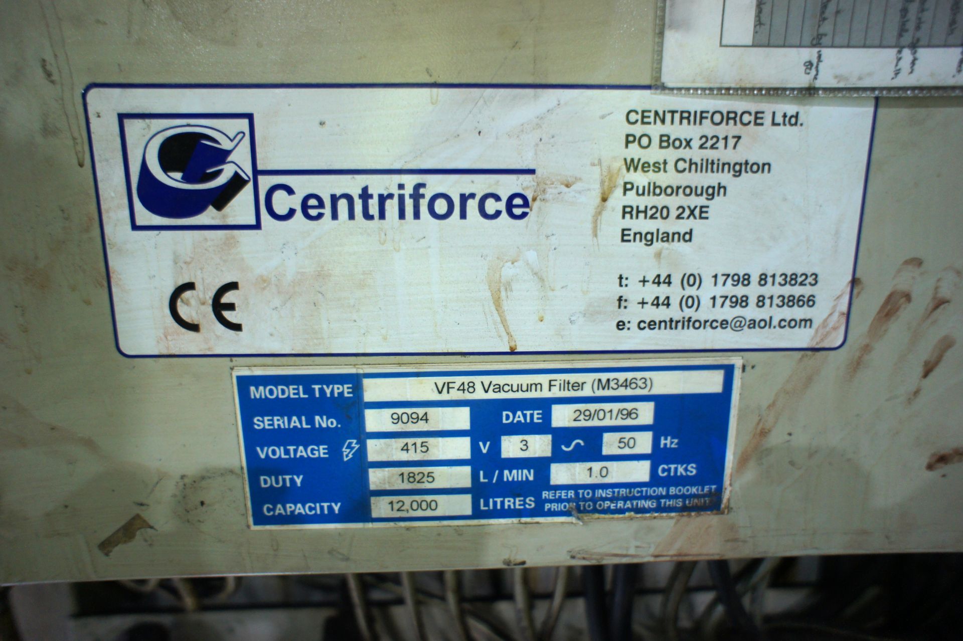 Centriforce VF48 vacuum filter (M3463), cutting fluid supply and filtration system, 1825 L/min, 12, - Image 8 of 12