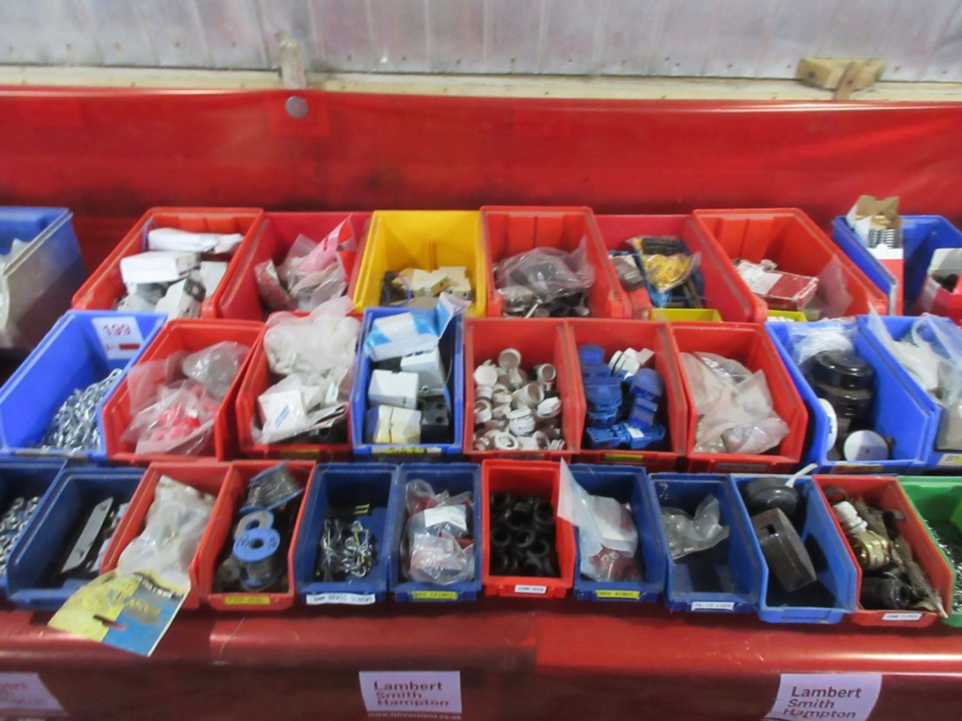 Quantity of storage bins to include chain, fuse wire, clip junction boxes, terminals, pipe clips,