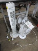 Eiger oscillating tower fan & 2 desktop fans