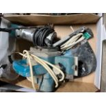 3 x assorted power tools including Makita jigsaw, router, planer, 240v