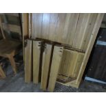 Solid wood planked dining table, 1.8m x 1m with 6 matching dining chairs
