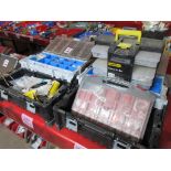 3 x assorted tool boxes contents including electrical, cable identification number, screws etc