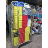 Quantity of assorted plastic storage bins and trays