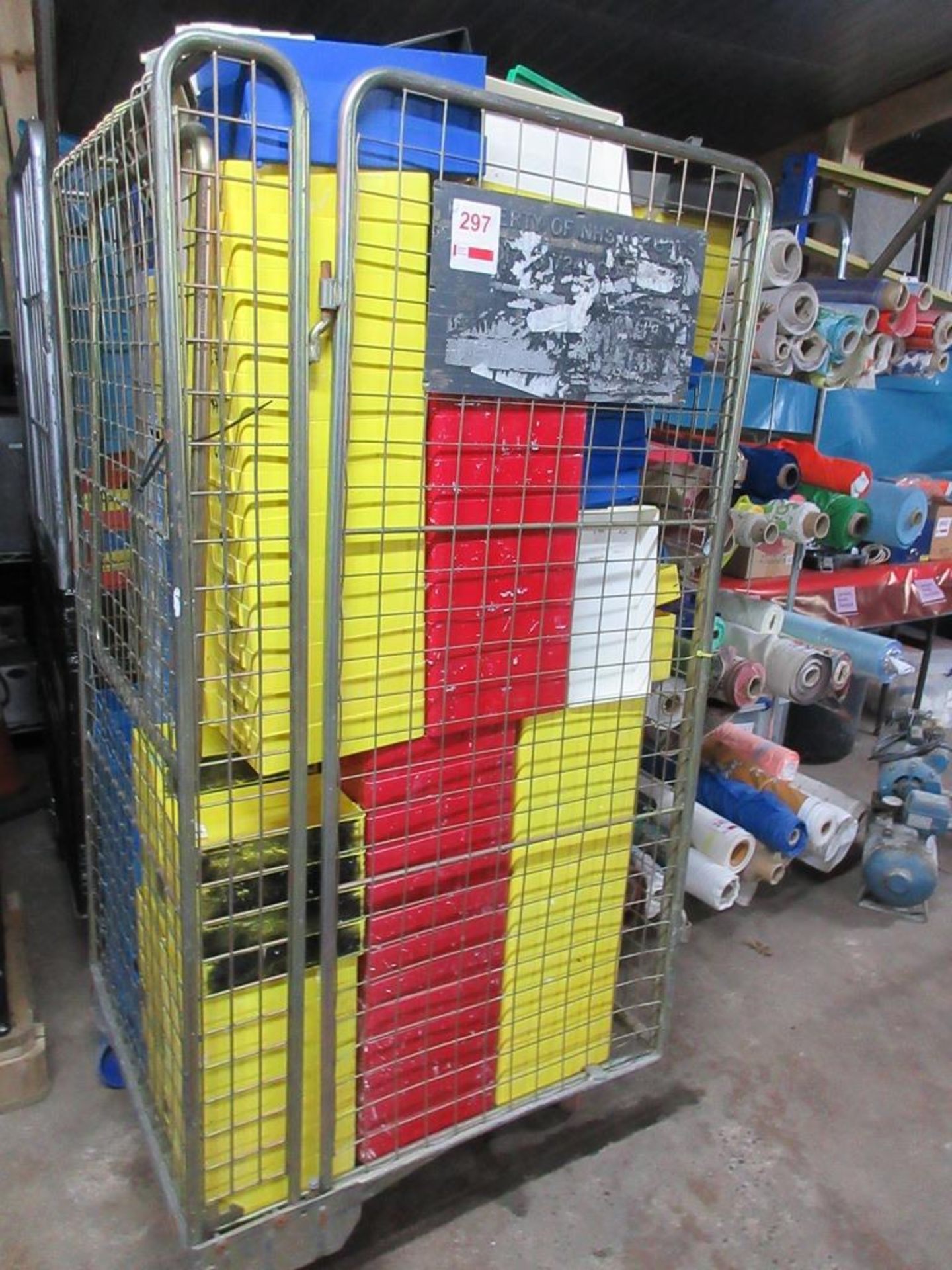 Quantity of assorted plastic storage bins and trays