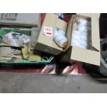 Quantity of painting consumables including roller heads, paint brushes, sanding block set