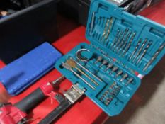 Assorted hand tools to include Kraft Muller sockets, pliers, 50CW drivers, hole cutters, pneumatic
