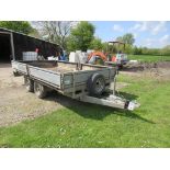 Nugent twin-axle dropside trailer, 3.7m x 2m