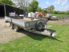 Nugent twin-axle dropside trailer, 3.7m x 2m