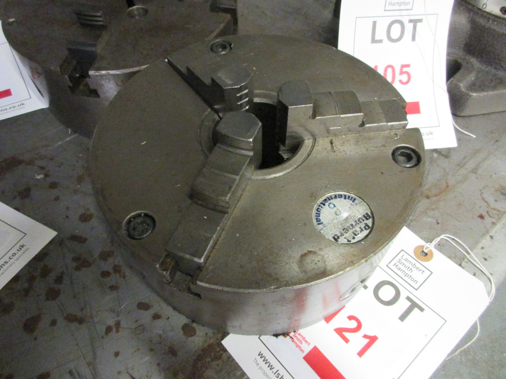 Pratt Burnerd 3 jaw chuck, 8" diameter