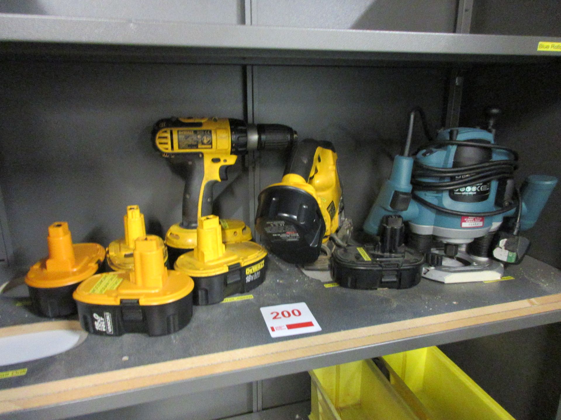 Dewalt DC725 cordless drill, Dewalt DC330 cordless jigsaw and Erbauer 1100W router, 240v